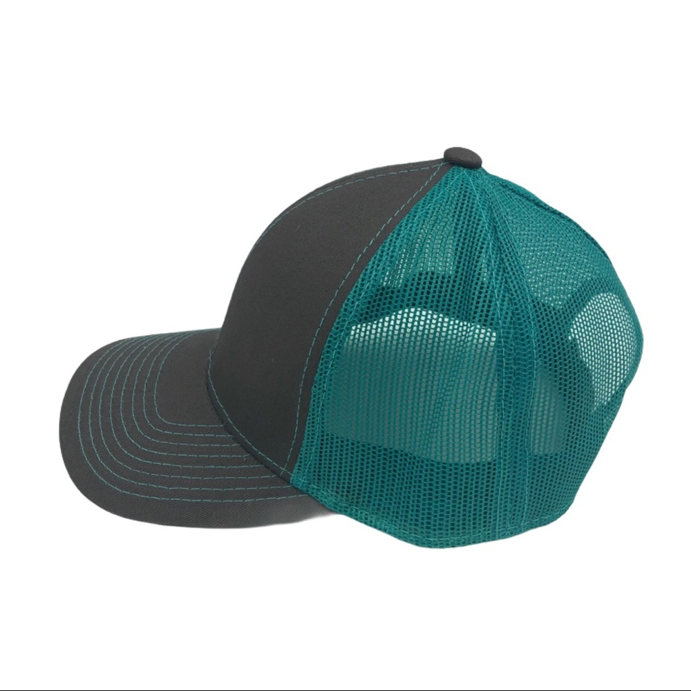 NEW GRAY & TEAL Mesh Trucker Baseball Cap Hat